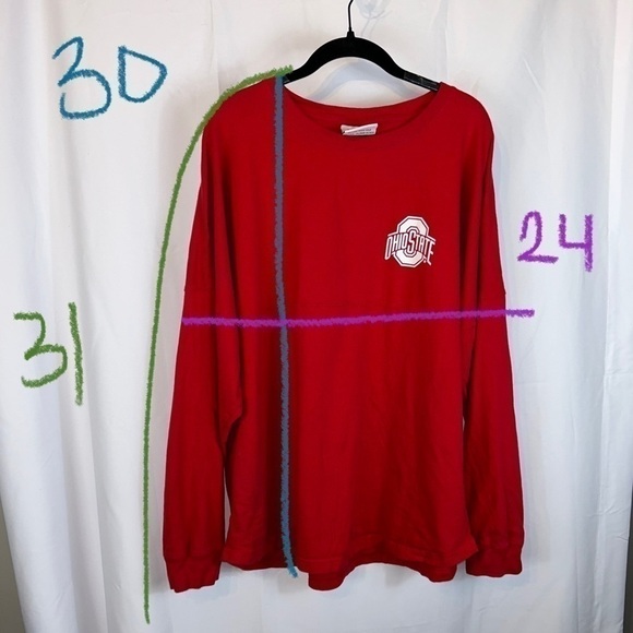 Ohio State Block O Long Sleeve Shirt PullOver Crewneck Long Sleeve Spirt Jersey - Picture 5 of 9
